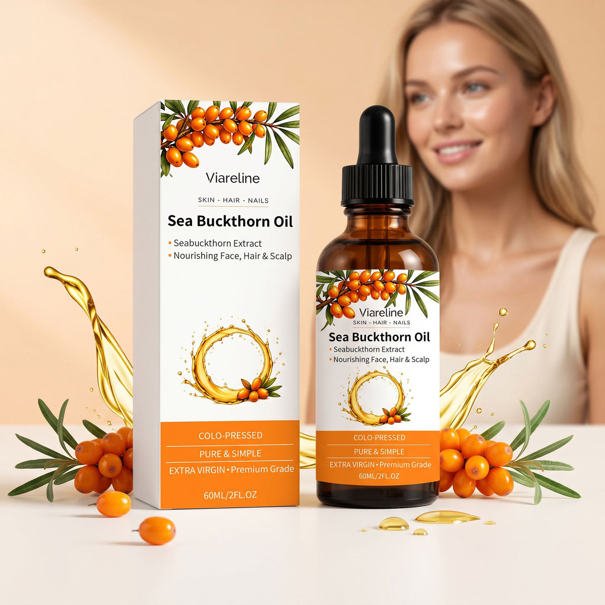 Seabuckthorn essential oil for skin and hair, 60ml