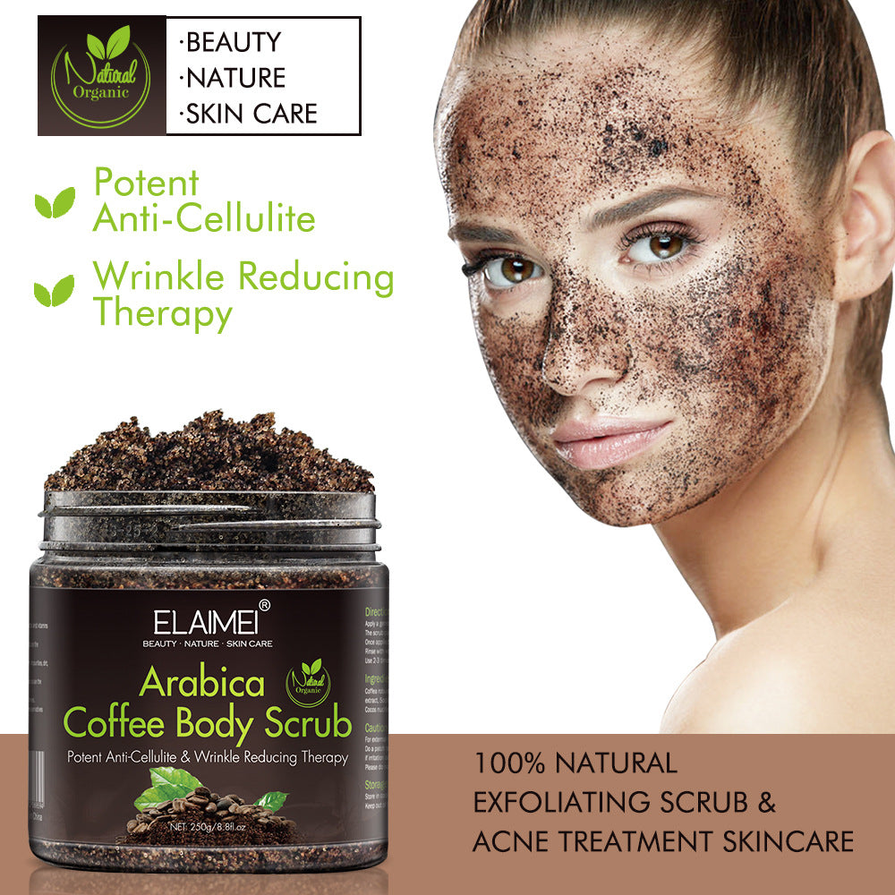 Coffee body scrub for exfoliation and cellulite