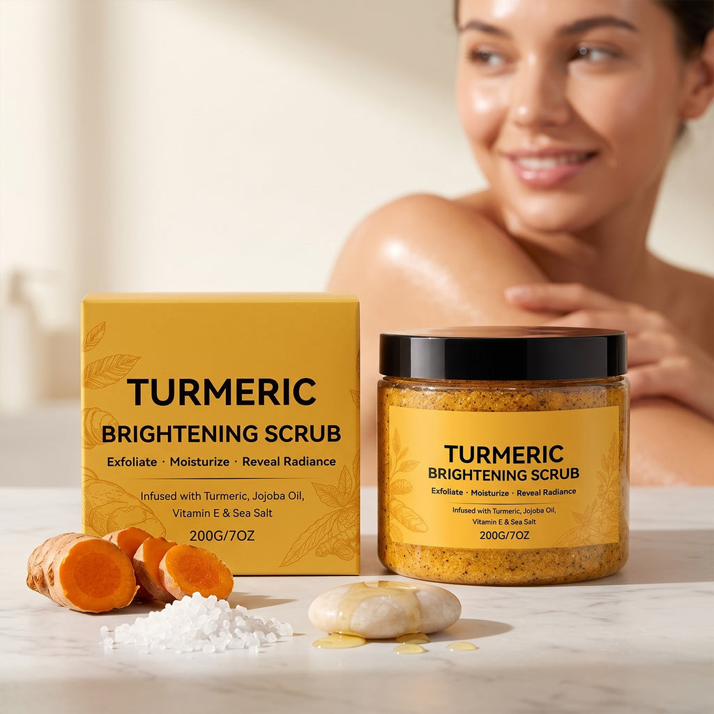 Turmeric and jojoba exfoliating body scrub