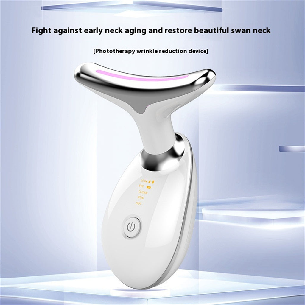 Photon face and neck massager for wrinkles