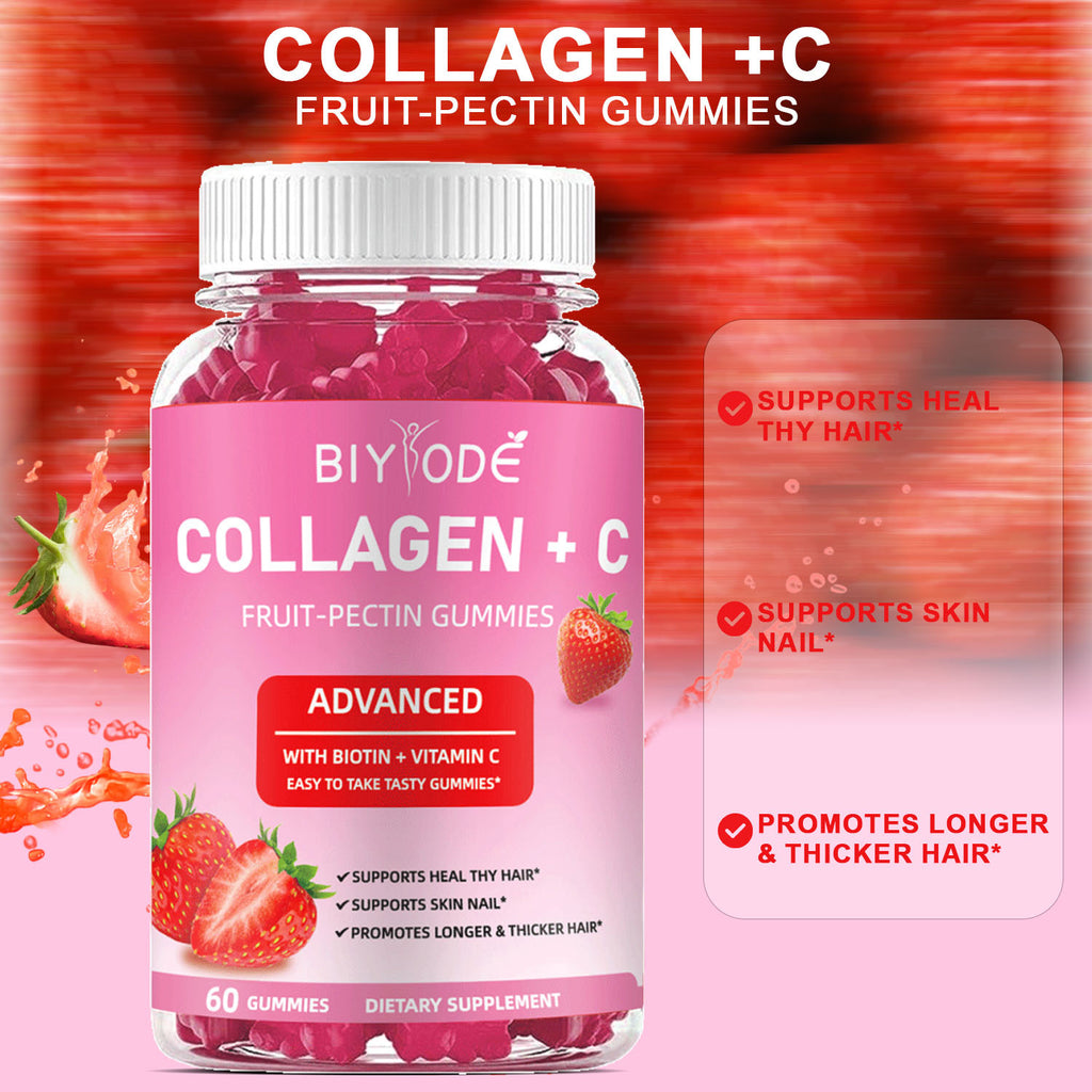 Vitamin C, biotin, and collagen gummies for women