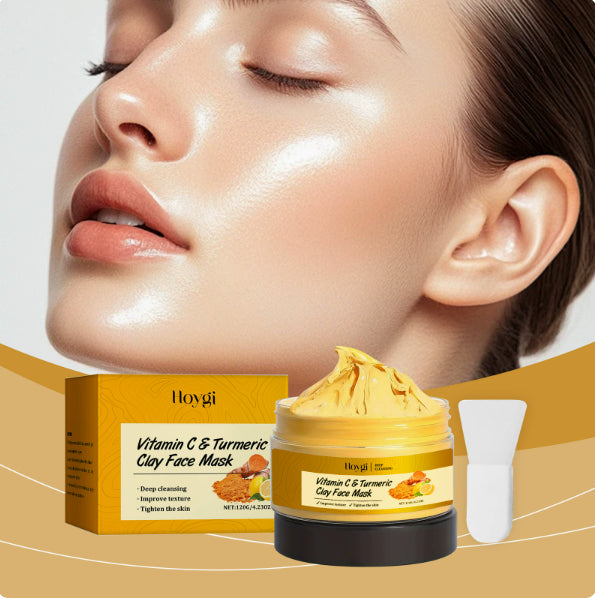 Turmeric clay face mask with brush, 120g
