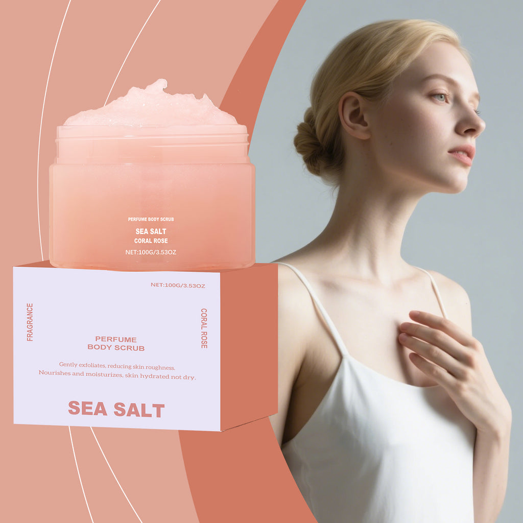 Amber fragrance body scrub with sea salt