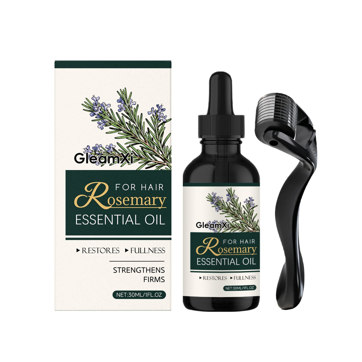 Rosemary hair growth oil and microneedle roller set